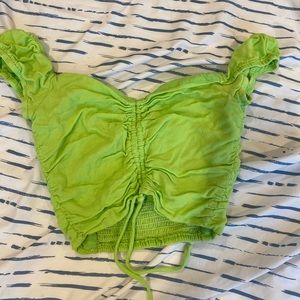 Green crop top